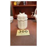 Fenton container with butterfly lid