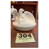 Eagle West Moreland milk glass