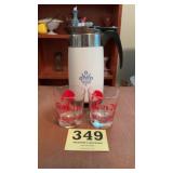 Set of Donho glasses and insulated pitcher