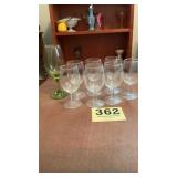 8 wine glasses
