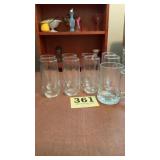 Set of 8 beverage glasses and a mug