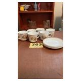Set of 6 Corelli tea/coffee mugs with 6 matching