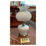 Milk glass hob nail light