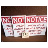 NOS Wash Hands Work Signs