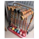 Wooden Antique Croquet Set