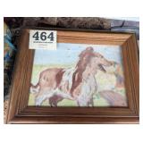 Hand Painted Collie Framed Painting