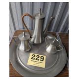 MCM Pewter Tea Set