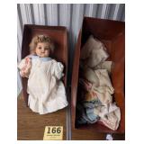 1940s Doll w/Clothing & Leather Case