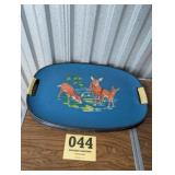 1960s Deer Painted MCM Serving Trays