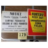 Rare PA Game Commission Signs 50ï¿½s-70ï¿½s