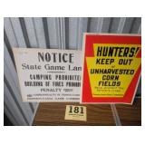 Rare PA Game Commission Signs 50ï¿½s-70ï¿½s