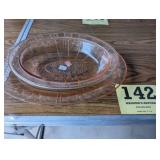 Pink Depression Glass Plate & Bowl