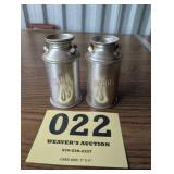 Chrome Tin Milk Can Salt & Pepper Set