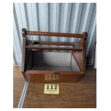 Antique Wood/Tin Magazine Holder