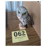 Hand Carved Painted Owl Figure