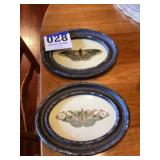 Pair of Vintage Butterfly Oval Plates