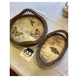WIcker 2 pc. Butterfly Trays