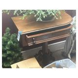 Single drawer side table/end stand half curved