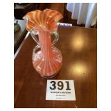 CANDY STRIPED ART GLASS VASE