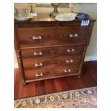 Walnut 4 Drawer Chest of Drawers Empire Era