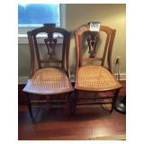 2 Victorian Cane Seat Chairs