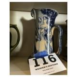 ROYAL DOALTON 9" FLOW BLUE PITCHER