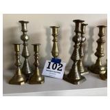 8 BRASS STYLE CANDLE STICKS
