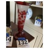 Pigeon Blood 12" Glass Vase