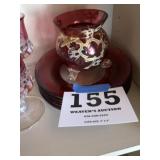 Cranberry Plates & Vase