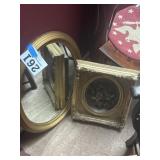 Oval wall mirror and frame flour home decor
