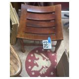 Wooden concave bench/foot rest presidential seal