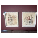 Victorian motif prints framed