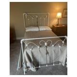 Brown bedframe, headpiece, foot piece and two
