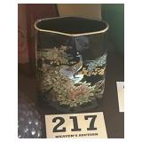 Asian peacock vase