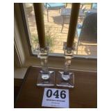Pair of Glass Candlesticks