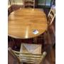 Cherry Round Ext Table w/4 Ladderback Rush Seat