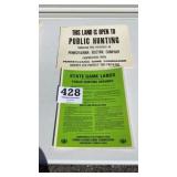 Pennsylvania game commission signs