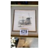 Kinderdijk Hoge signed Dutch print