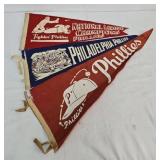 (3) 1950's Philadelphia Phillies Felt Pennants
