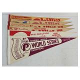 (6) 1970's-80' Philadelphia Phillies Felt Pennants