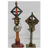Train -(2) Pre-War Standard Gauge Crossing Signals