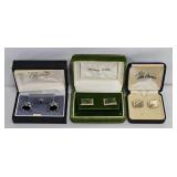 (3 Pr) New/Old Men's Cufflinks w/Orig Boxes