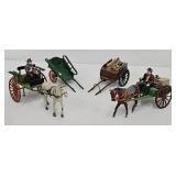 (4) Die Cast Farm Wagons/Carts incl. Britains