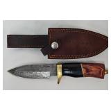 Damascus Steel 9 1/4'' Fixed Blade Knife