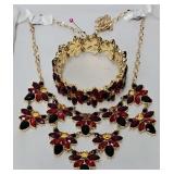 Designer Rhinestone Necklace and Bracelet Set