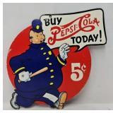 Vintage Cardboard Dbl Sided Pepsi Cola Sign