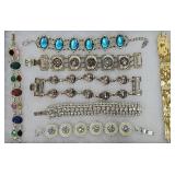 (7) Mid-Century Costume Jewelry Bracelets
