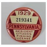 1929 Pennsylvania Resident Fishing License