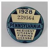 1928 Pennsylvania Resident Fishing License