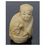 Antique Japanese Ivory Fisherman Netsuke